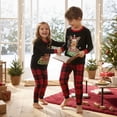 thumbnail image 6 of Family Matching Christmas Set Reindeer Print Long Sleeve Round Neck Tops Plaid Pant, 6 of 7