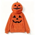 thumbnail image 5 of Junboys Halloween Head Plush Pumpkin Hoodie - Retro Long Sleeve Sweatshirt Costume Cosplay for Men and Women, Comfy Loungewear Funny Shirt & Halloween Gift,Orange S, 5 of 8