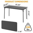 thumbnail image 2 of Sturdy & Portable 47" Folding Table – Rectangular Card Table with PU Leather Surface, Anti-Slip Feet, Scuff & Mark Resistant, Collapsible Metal Legs for Dining, Office, Camping, Game Night – Black, 2 of 8