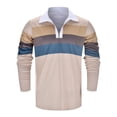 thumbnail image 3 of Ketyyh-chn99 Mens Knit Polo Fall Clothes Shirts for Men Summer Long Sleeve Golf Shirts Lightweight Athletic T Shirts Button Vacation Tees Khaki,L, 3 of 5