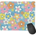 thumbnail image 1 of Colorful Retro Flowers Square Mouse Pad Cute Floral Waterproof Mouse Mat NonSlip Rubber Base with Durable Stitched Edges Perfect for Gaming, Home Office, and Wireless Mouse Use, 1 of 6