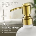thumbnail image 3 of Gold Kitchen Soap Dispenser Set with Dish Brush Holder, Dish and Hand Soap Dispenser Set with Stainless Steel Pumps, Instant Dry Tray, Suitable for Kitchen Decor and Accessories(Gold&White), 3 of 9
