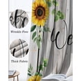 thumbnail image 3 of Yellow Sunflowers Blackout Curtains for Bedroom Living Room Darkening Curtains 90 Inch Botanical Floral Leaves Wooden Grain Black Out Window Curtain Privacy Window Treatment Grommet Drapes 52"x90"x2, 3 of 9