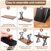 YEAHIBABY Solid Wood Computer Desk Brown with Stable Load Bearing for Office Use