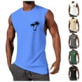 thumbnail image 5 of Siilsaa Men's Summer Tank Top Shirt Tropical Printed Sleeveless Shirts Fitted Muscle Tank Tops Sport Round Neck T-Shirt Blue,S, 5 of 5