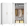thumbnail image 3 of SteeLoong 71" Steel Wardrobe Cabinet, Metal Closet with Hanging Rod & Adjustable Shelves, Heavy Duty Storage Locker for Bedroom Office Garage, 3 of 8