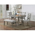 thumbnail image 6 of Rustic Gray Dining Table - 60" Rectangular, Diamond Wood Grain, Wire-brushed Finish, Trestle Base, Seats 6. Perfect for Dining Room., 6 of 6
