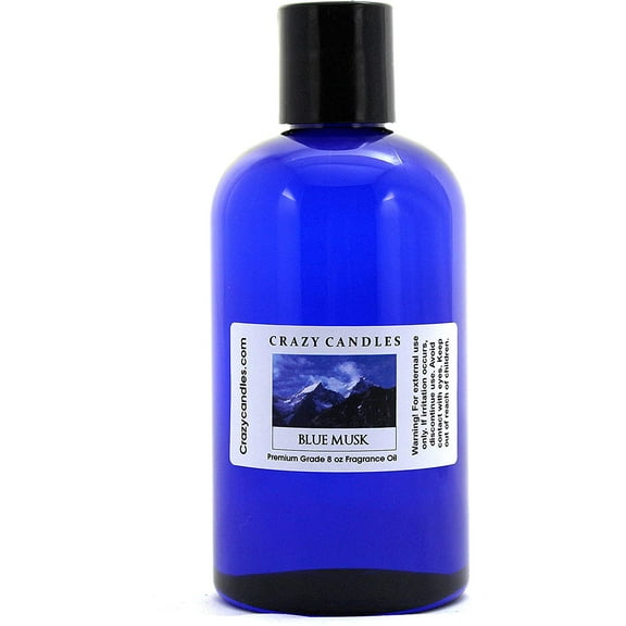 Crazy Candles 8oz Blue Musk 8 Fl Oz Bottle (237ml) Premium Grade Scented Fragrance Oil Made in USA