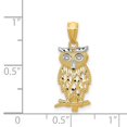 thumbnail image 5 of Auriga Fine Jewelry 14K Yellow Gold Owl Pendant for Women (L-24 mm,W-9 mm), 5 of 6