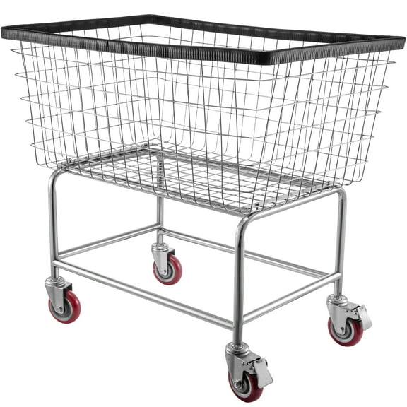 SKYSHALO 4.5 Bushel Wire Laundry Basket with Cart with Wheels