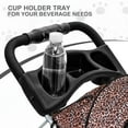 thumbnail image 5 of 3 Wheels Pet Dog Cat Stroller for Small Medium Dogs Cats, Lightweight Foldable Jogger Stroller w/Storage Basket & Cup Holder, Leopard Print, 5 of 14