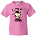 thumbnail image 3 of Inktastic I Love My Mom with Cute Penguin and Hearts Youth T-Shirt, 3 of 5