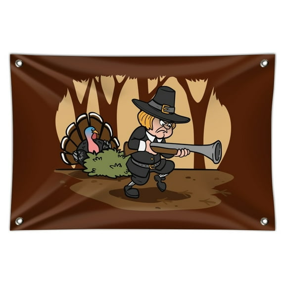 Pilgrim Turkey Thanksgiving Hunting Home Business Office Sign
