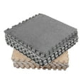 thumbnail image 1 of Plush Foam Floor Mat, 10Pcs Corals Fleece Interlocking Floor Carpet Non Slip Cuttable Square Rug for Bedroom Living Room 30x30cm, 1 of 8