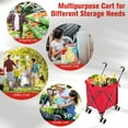 thumbnail image 5 of Costway Folding Shopping Cart Utility with Water-Resistant Removable Canvas Bag Red, 5 of 10