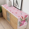 thumbnail image 4 of Valentine's Day Table Runner - 120 Inch Long, Kitchen Dining Table Runner Dresser Scarves, Pink Romantic Ice Cream Eucalyptus Leaves Farmhouse Decor for Coffee Tables Wedding Party Banquet, 4 of 8