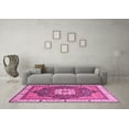 thumbnail image 3 of Ahgly Company Indoor Round Abstract Pink Modern Area Rugs, 4' Round, 3 of 4