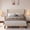 Beige-Full, variant on Full Size Bed Frame with Upholstered Headboard, Under Bed Storage, 850lbs, Dark Gray