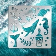 thumbnail image 3 of Ocean Theme Metal Stencils 6 Inch Square Scrapbooking Drawing Stencils Stainless Steel Sea Animals Pattern Painting Stencils, 3 of 9