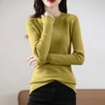 thumbnail image 2 of MXUIKV Sweaters for Women Long Sleeve Crewneck Fall Winter Fashion Fitness Knitted Tunic Stretchy Womens Blouses Homewear, 2 of 5