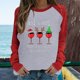 thumbnail image 2 of Tops Para Mujer Camisas de Manga Larga Otoño Primavera Patchwork Navidad Impreso Cuello Redondo Camiseta Casual Odeerbi ODB151466, 2 of 6