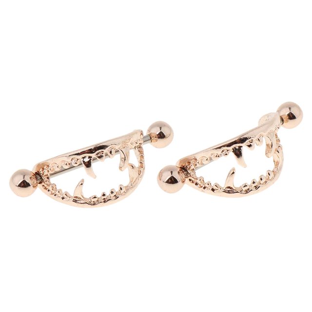 Joyería Atractiva De Las Mujeres De Niple Perno de material acero Inoxidable Perno Barbell Nippling jinwen Anillo de pezón con dientes de calavera