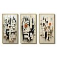 thumbnail image 2 of Designart "Abstract Urban Vision Black and White III" Modern Geometric Framed Wall Art Set Of 3 - Black Abstract Frame Canvas Set For Living Room Decor, 2 of 6