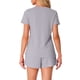 thumbnail image 3 of Conjunto de lounge de punto waffle para mujer INSPIRE CHIC de 2 piezas, traje deportivo con bolsillos, talla XL, gris, 3 of 5