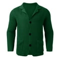 thumbnail image 4 of DHFJKG Men's Casual Knit Sweater Jackets Long Sleeve Stand Collar Three Button-Up Knitwear Coat With Pockets Solid Color Classic Outerwear, 4 of 4