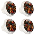 thumbnail image 2 of 4 Pcs Round White Knobs for Kitchen Cabinet Cupboard Dresser Bookcase Musical Instrument Drawer Pulls Handles Home Decor, 2 of 8