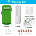 thumbnail image 4 of Replacement for Hunter 99770, 99772, 99392, 99813, Universal 3-Speeds Remote Control Kit.Ceiling Fan Remote Control Kit with Receiver, Fans Control with Dimmer, 4 of 8