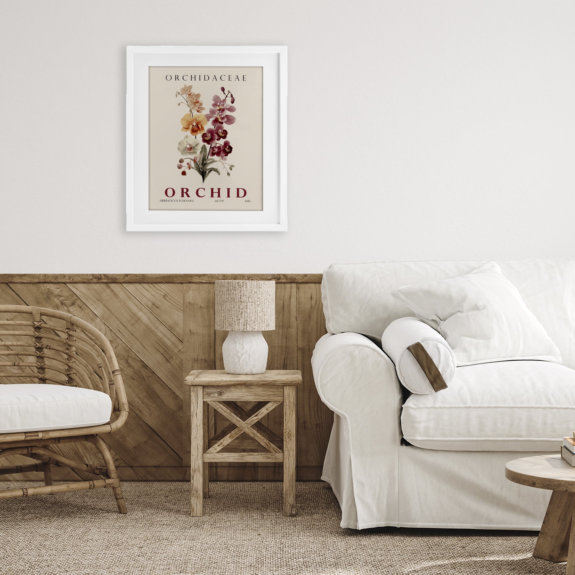 Stupell Industries Natural Orchid Bundle White Framed Print Under Glass, design by Christopher Giampietro