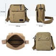 thumbnail image 3 of Canvas Messenger Bag with 8 Pockets Outdoor Shoulder Phone Bag for Men & Women, Khaki, 3 of 5