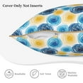 thumbnail image 5 of Fotbe Circular Pattern Velvet Decorative Throw Pillow Covers with Elegant Piping, Soft Plush Cushion Cover for Sofa, Bed, Car, Office-16"x16", 5 of 8