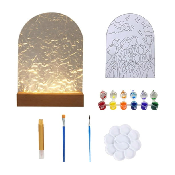 Lámpara de escritorio con luz de noche, luz de noche DIY, lámpara romántica creativa, luz de ambiente para Tulipán