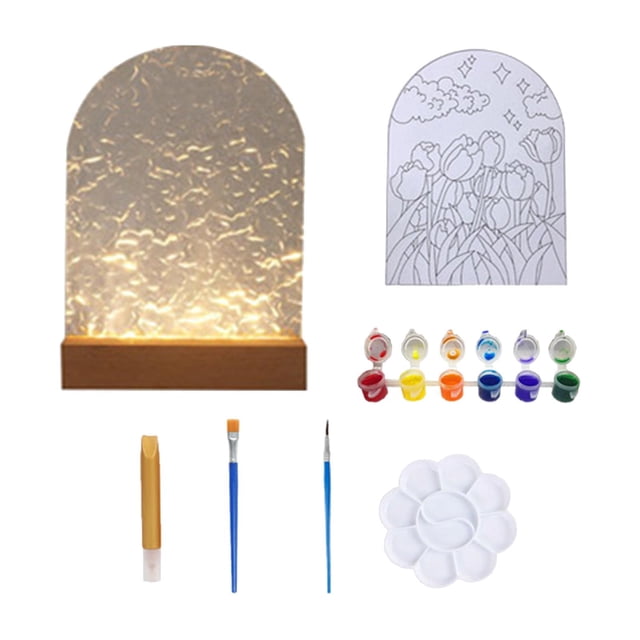 Lámpara de escritorio con luz nocturna, lámpara de noche DIY, lámpara de noche, lámpara romántica para sala de estar, dormitorio, decoración de Tulipán