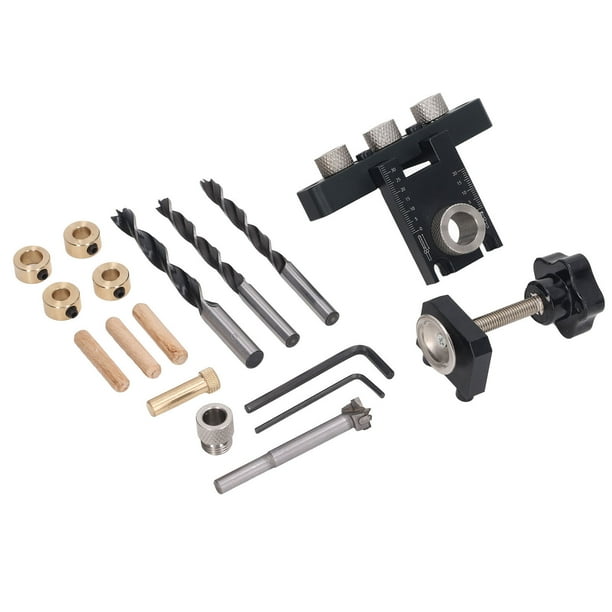 Pocket Hole Jig Kit,3 in 1 Pocket Hole Drill Guide Woodworking Drilling Locator Smart
