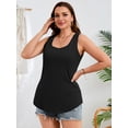 thumbnail image 6 of SHOWMALL Women's Plus Size Tank Tops 2 Pack, Casual Loose Fit Sleeveless Shirts, Basic U-Neck Flowy Summer Tops - Black & White 3X, 6 of 7