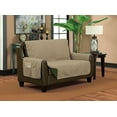 thumbnail image 2 of Classic Reversible Quilted Waterproof Furniture Proctor Diamond Design (Loveseat, Green/Taupe), 2 of 2