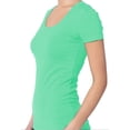 thumbnail image 2 of Essential Basic Scoop Neck Short Sleeve Tee for Women Tshirt - Junior to Plus Sizes, 2 of 3