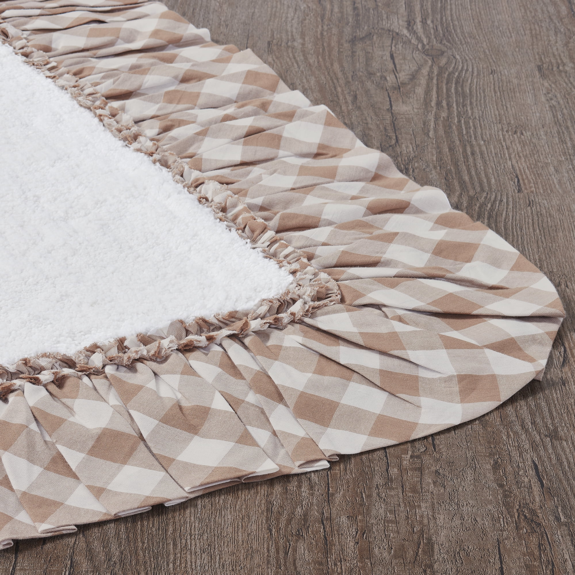 VHC Brands Annie Portabella Check Bath Mat, Brown, 27x48