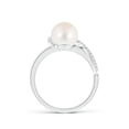 thumbnail image 2 of ANGARA Freshwater Cultured Pearl Swirl Ring with Diamonds in 925 Sterling Silver for Women | June Birthstone, Birthday, Anniversary, Jewelry Gift for Women | Pearl Ring, 2 of 7