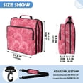thumbnail image 3 of Zipper Binder with Shoulder Strap 2 inch 3 Ring Waterproof File Folder Organizer Bag 500 Sheet Seamless Pattern with Pink Rose, 3 of 8