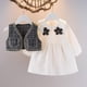 thumbnail image 2 of Vestido Para Niñas, Ropa Para Niñas Pequeñas, Conjunto De Falda A Cuadros Para Niños Pequeños, Chaqueta De Manga Larga, Abrigo, Vestido De Fiesta Negro Odeerbi LM103-4490, 2 of 7