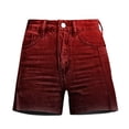 thumbnail image 4 of Shorts for Women Relaxed Fit Printed High Waist Denim Casual Pocket Shorts, 4 of 4