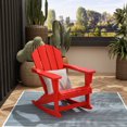 thumbnail image 1 of Westintrends Mecedora Ext. Malibu, Mecedora Clásica Madera Poliéster Resist. a Todo Clima, Silla Adirondack Plástico para Patio y Césped, Soporte 350 Lb, Color Rojo, 1 of 9
