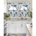 thumbnail image 4 of Botanicals Flower Swag Curtains for Living Room/Bedroom Windows, Watercolor Blue Plant Eucalyptus Kitchen Curtains and Valances Set 36 Inch Length, Light Filtering Swags Valance Curtain Panels, 4 of 5