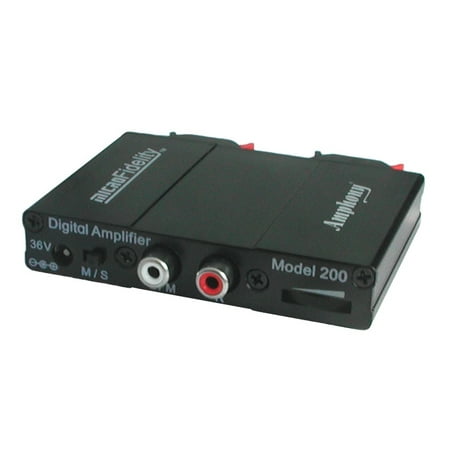 - microFidelity Amplifier, Model 200 Black, Super compact: no larger than a Deck of Cards, 2 x 40 Watts RMS power