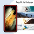 thumbnail image 6 of Dteck For Samsung Galaxy S21 Ultra Waterproof Case, Built-in Screen Protector IP68 Underwater Full Body Seal Cover Clear Sound Anti-Scratch Heavy Duty Waterproof Cover, Red, 6 of 8