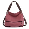 thumbnail image 1 of Bolsos tipo hobo, bolsos cruzados de lona para mujer, bolsos tipo tote casuales de color sólido, 1 of 6